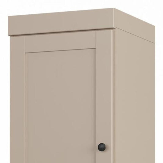 17" Beige Solid Wood Double Door Linen Cabinet