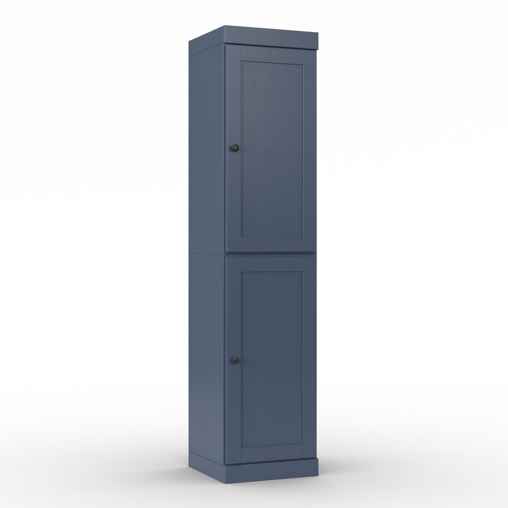 17" French Blue Solid Wood Double Door Linen Cabinet — view 7