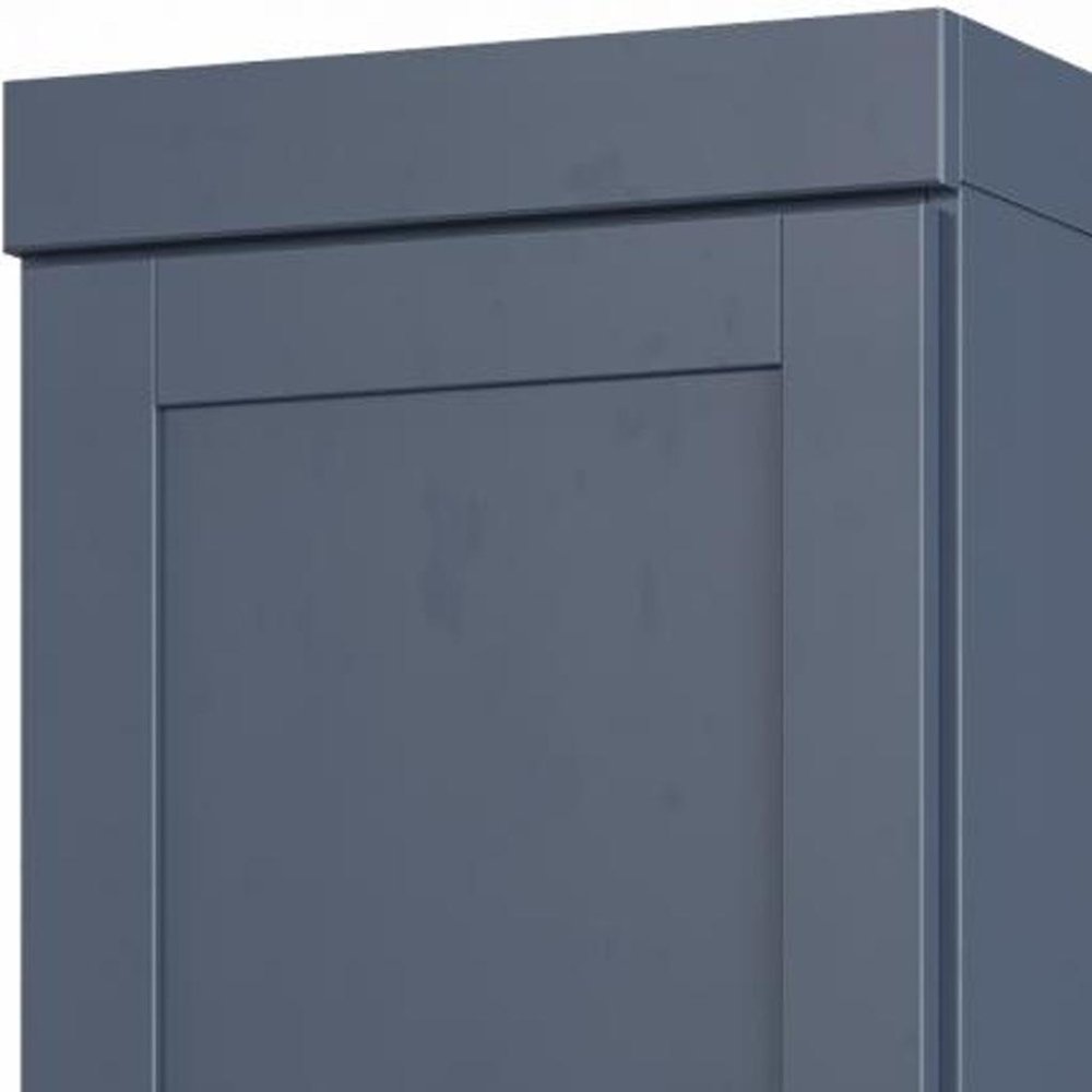 17" French Blue Solid Wood Double Door Linen Cabinet HomeRoots