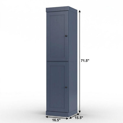 17" French Blue Solid Wood Double Door Linen Cabinet HomeRoots
