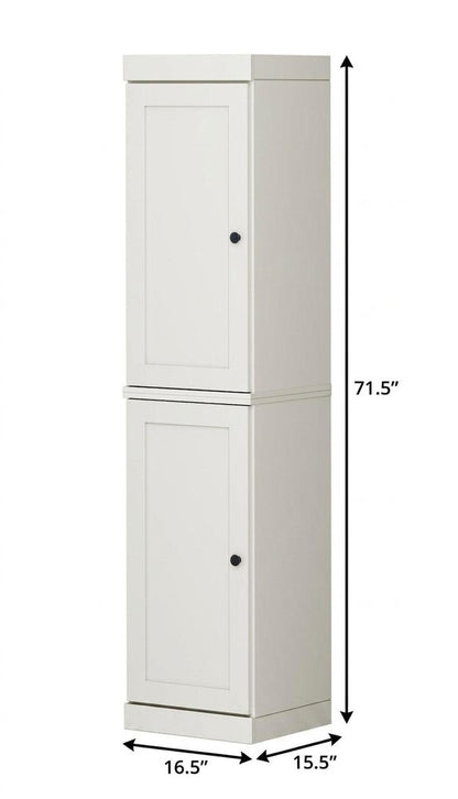 17" Off White Solid Wood Double Door Linen Cabinet HomeRoots