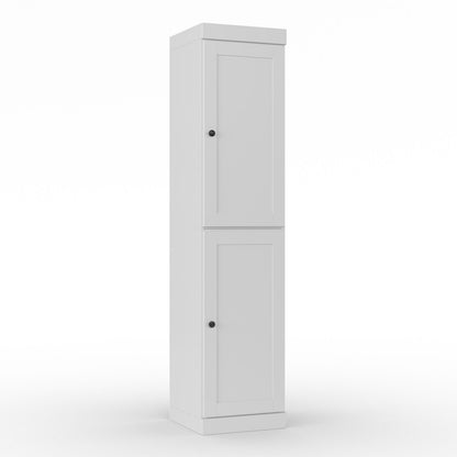 17" White Solid Wood Double Door Linen Cabinet HomeRoots