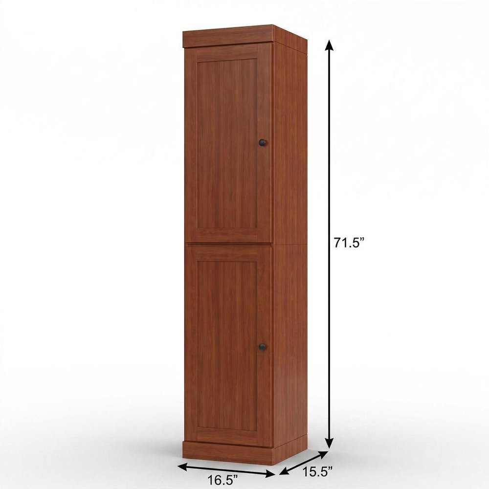 17" Coffee Solid Wood Double Door Linen Cabinet — view 4