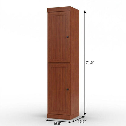 17" Coffee Solid Wood Double Door Linen Cabinet