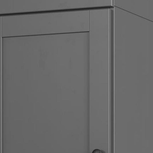 17" Gray Solid Wood Double Door Linen Cabinet