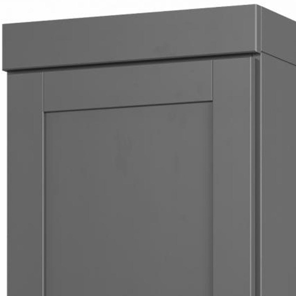 17" Gray Solid Wood Double Door Linen Cabinet — view 3