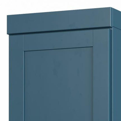 17" Teal Blue Solid Wood Double Door Linen Cabinet HomeRoots