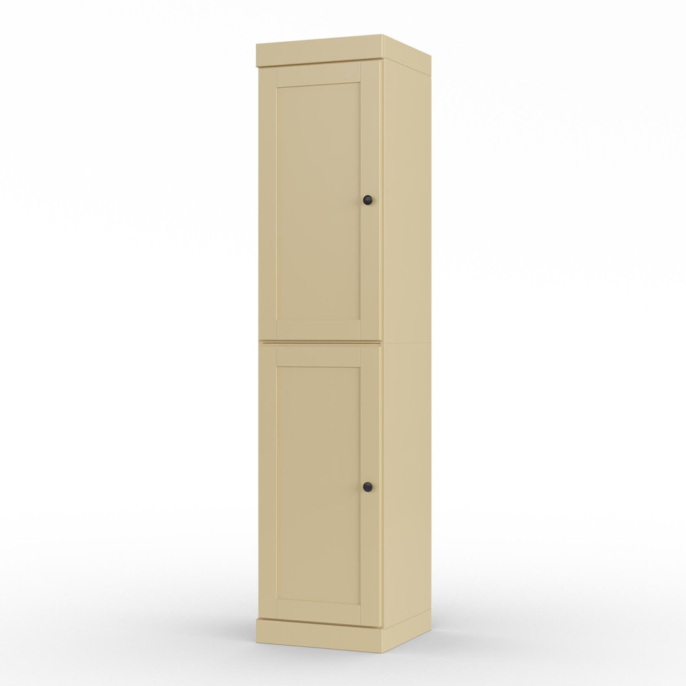 17" Yellow Solid Wood Double Door Linen Cabinet HomeRoots