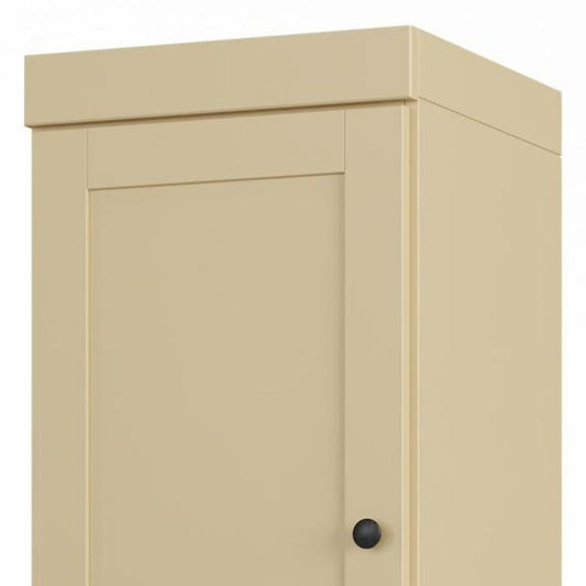 17" Yellow Solid Wood Double Door Linen Cabinet