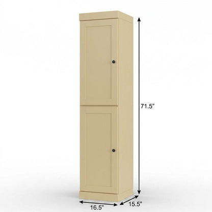 17" Yellow Solid Wood Double Door Linen Cabinet HomeRoots