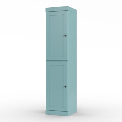 17" Aqua Solid Wood Double Door Linen Cabinet HomeRoots