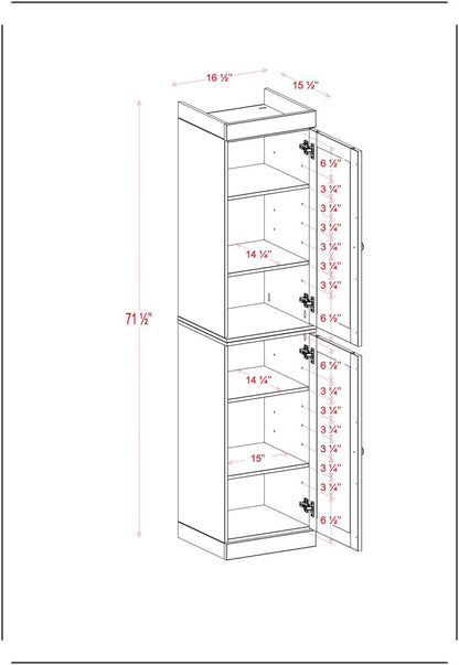 17" Aqua Solid Wood Double Door Linen Cabinet HomeRoots