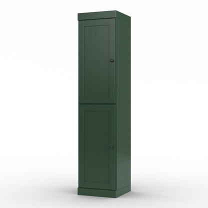 17" Green Solid Wood Double Door Linen Cabinet HomeRoots