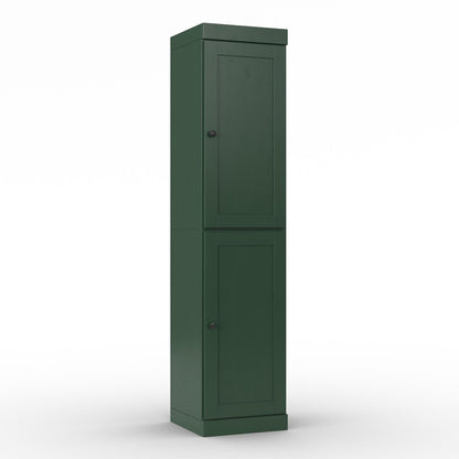 17" Green Solid Wood Double Door Linen Cabinet