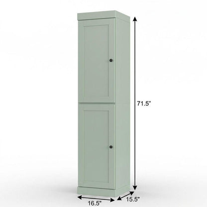 17" Sage Solid Wood Double Door Linen Cabinet HomeRoots