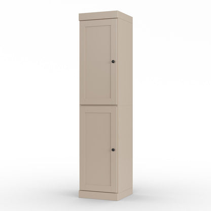 17" Beige Solid Wood Double Door Linen Cabinet HomeRoots