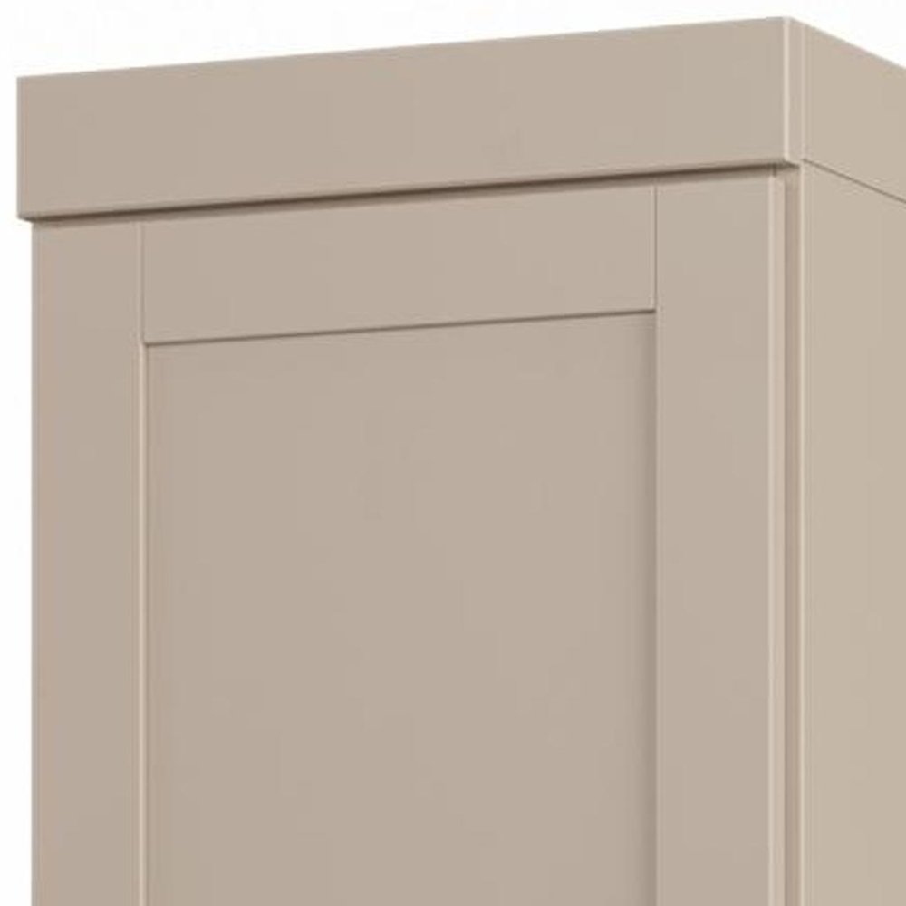 17" Beige Solid Wood Double Door Linen Cabinet — view 2