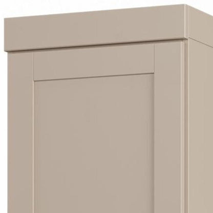 17" Beige Solid Wood Double Door Linen Cabinet HomeRoots