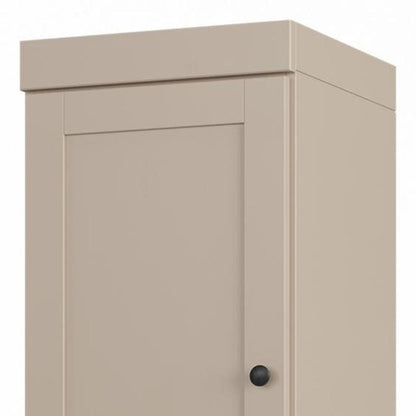 17" Beige Solid Wood Double Door Linen Cabinet HomeRoots