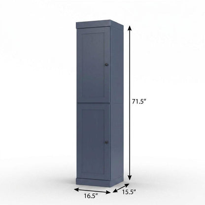 17" French Blue Solid Wood Double Door Linen Cabinet HomeRoots