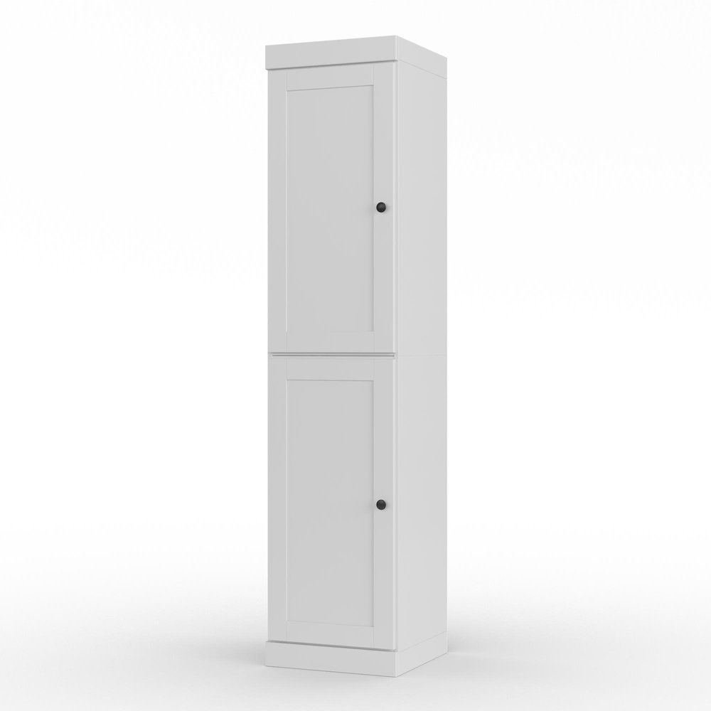 17" White Solid Wood Double Door Linen Cabinet HomeRoots