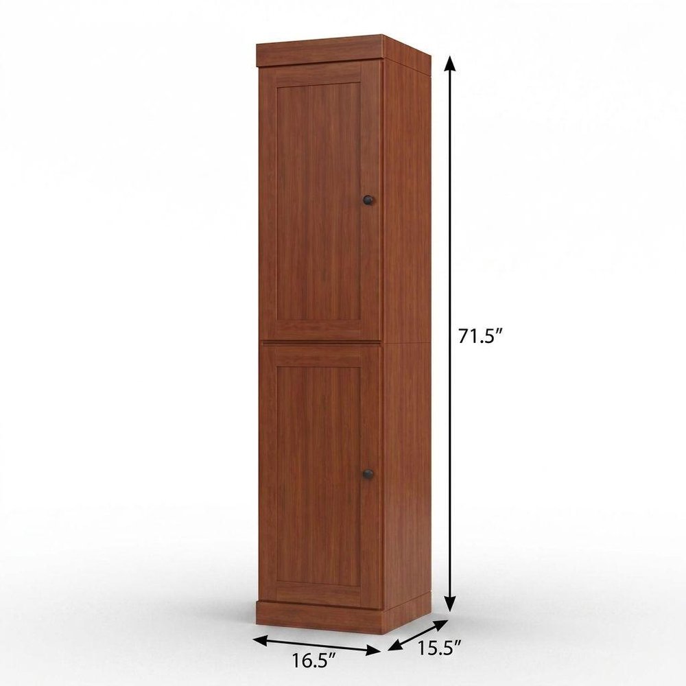 17" Coffee Solid Wood Double Door Linen Cabinet HomeRoots
