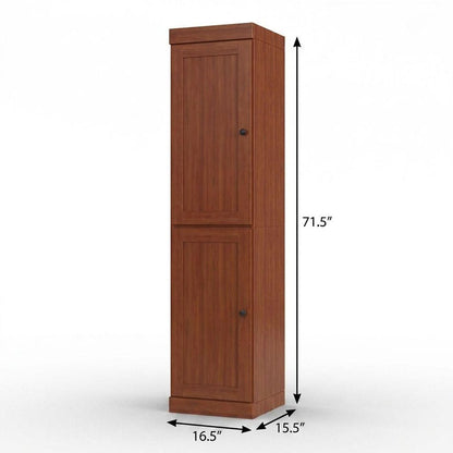 17" Coffee Solid Wood Double Door Linen Cabinet HomeRoots