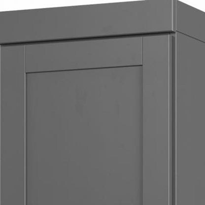17" Gray Solid Wood Double Door Linen Cabinet