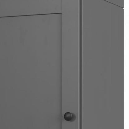 17" Gray Solid Wood Double Door Linen Cabinet