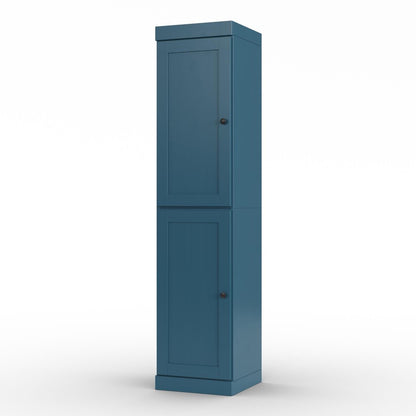 17" Teal Blue Solid Wood Double Door Linen Cabinet HomeRoots