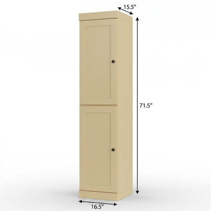 17" Yellow Solid Wood Double Door Linen Cabinet HomeRoots
