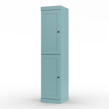 17" Aqua Solid Wood Double Door Linen Cabinet HomeRoots