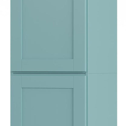 17" Aqua Solid Wood Double Door Linen Cabinet