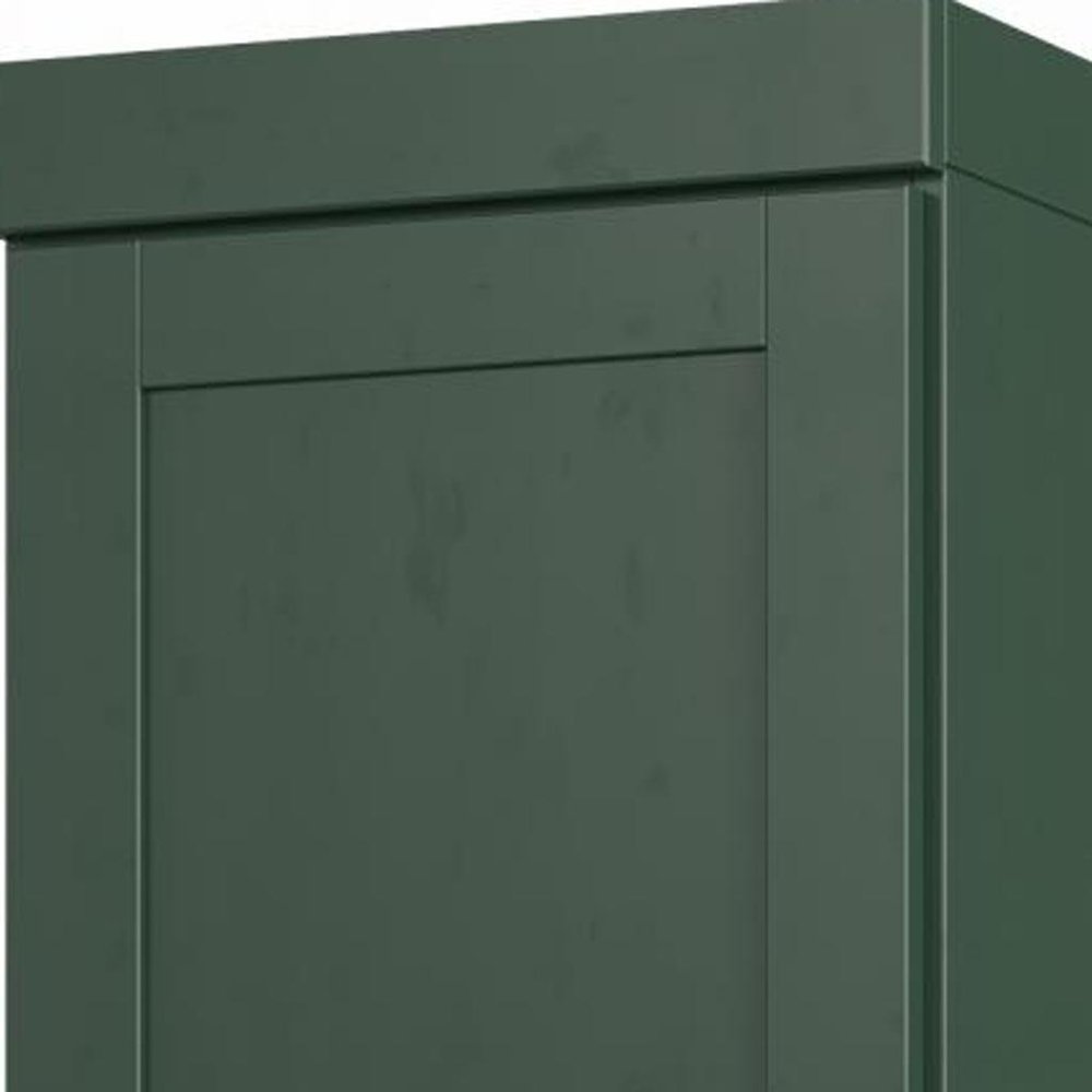 17" Green Solid Wood Double Door Linen Cabinet — view 2