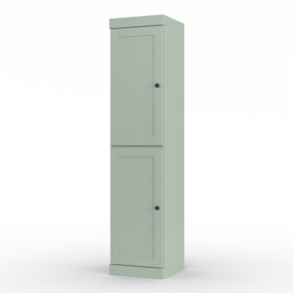 17" Sage Solid Wood Double Door Linen Cabinet — view 3