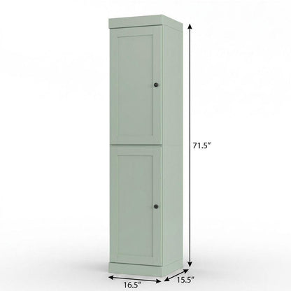 17" Sage Solid Wood Double Door Linen Cabinet