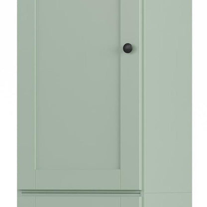 17" Sage Solid Wood Double Door Linen Cabinet