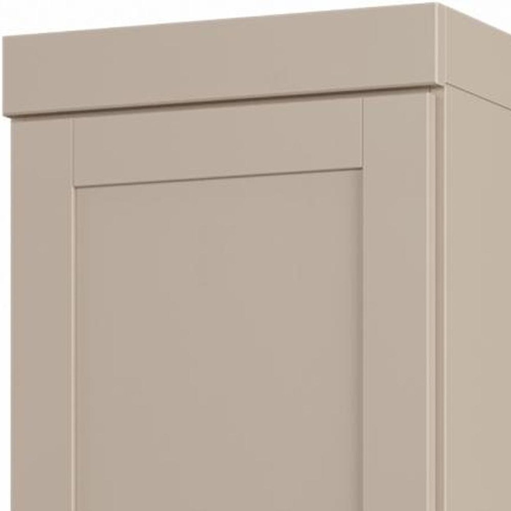 17" Beige Solid Wood Double Door Linen Cabinet — view 2