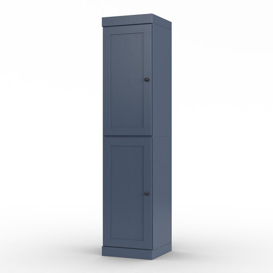 17" French Blue Solid Wood Double Door Linen Cabinet