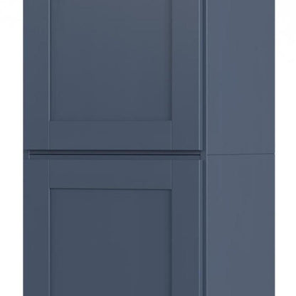 17" French Blue Solid Wood Double Door Linen Cabinet