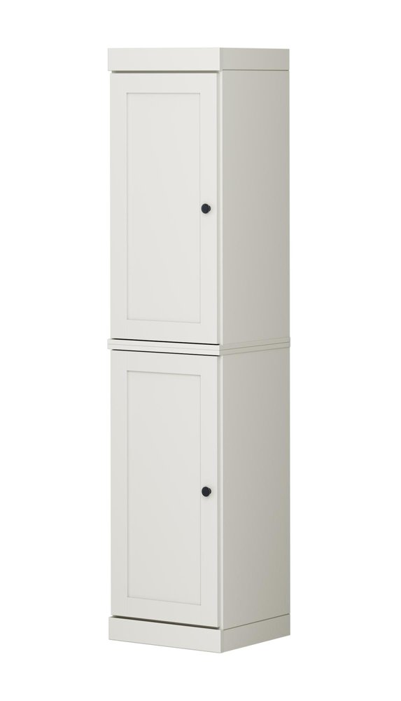 17" Off White Solid Wood Double Door Linen Cabinet