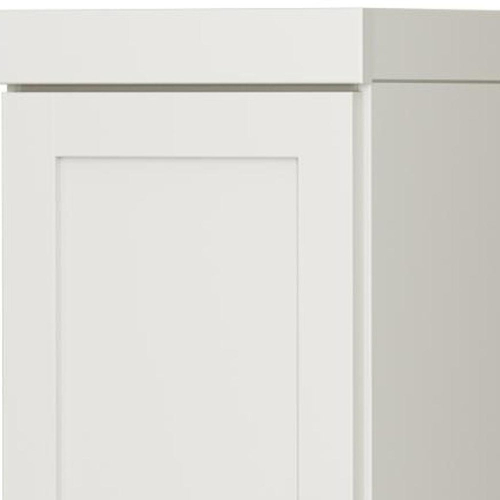 17" Off White Solid Wood Double Door Linen Cabinet — view 3