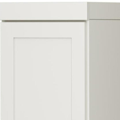 17" Off White Solid Wood Double Door Linen Cabinet