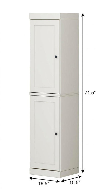 17" Off White Solid Wood Double Door Linen Cabinet HomeRoots