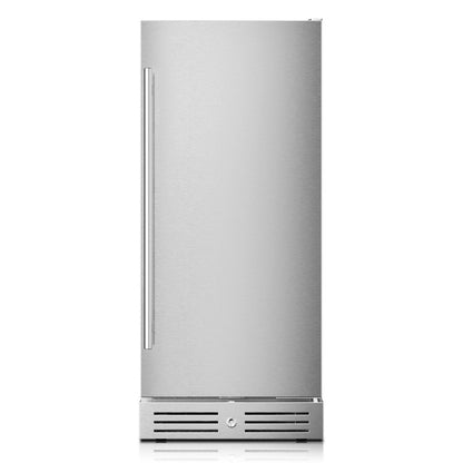 34" X 15" Silver Stainless Steel Single Compartment Can Beverage Refrigerator HomeRoots