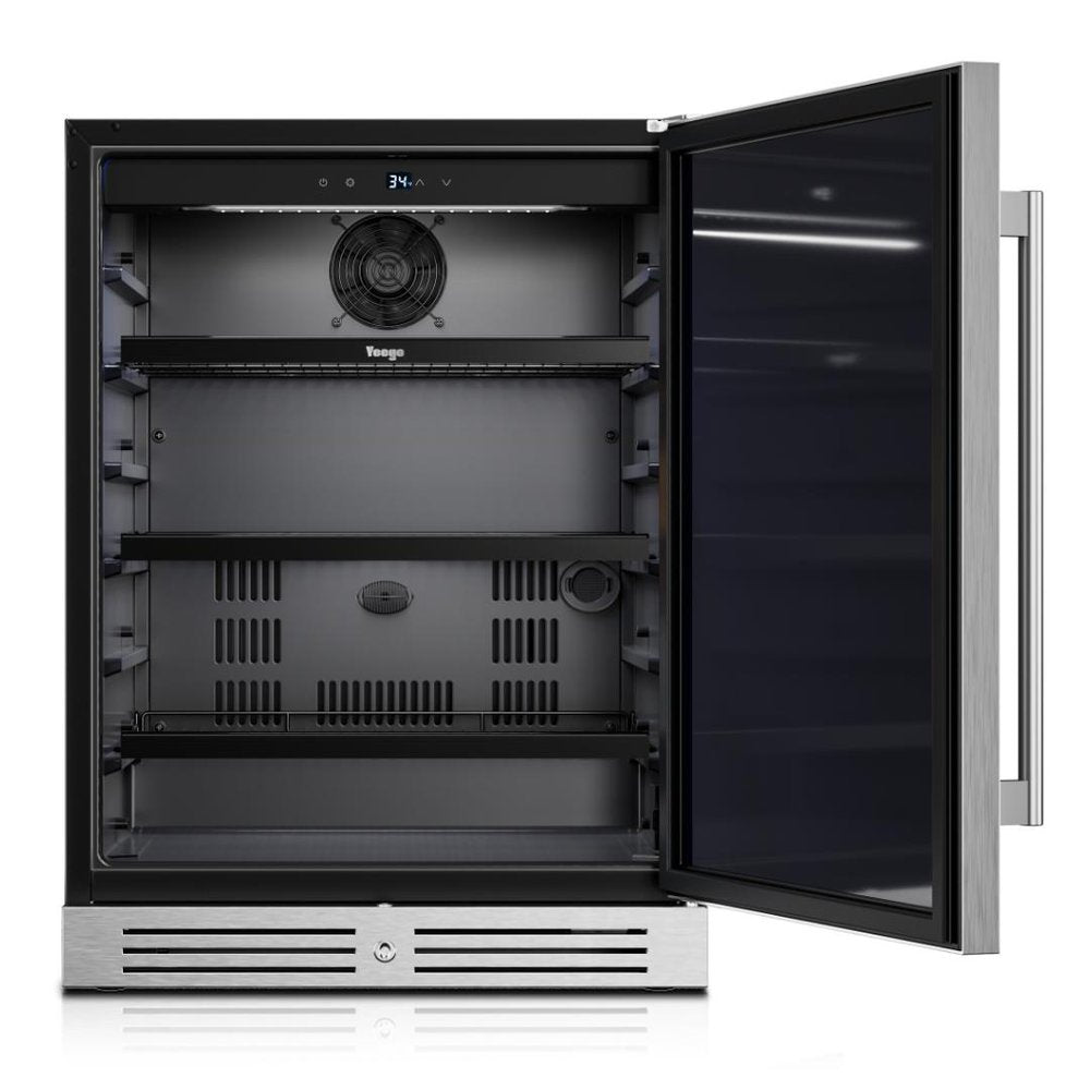 32" X 23" Silver Stainless Steel Single Compartment Can Beverage Refrigerator — view 4