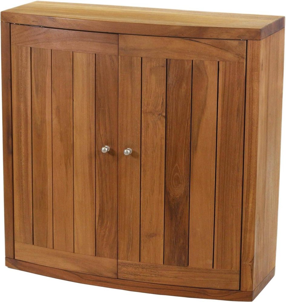24" Brown Solid Wood Wall Mounted Double Door Bathroom Cabinet — view 7
