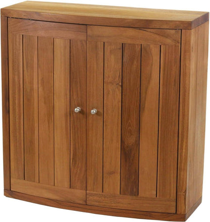 24" Brown Solid Wood Wall Mounted Double Door Bathroom Cabinet HomeRoots