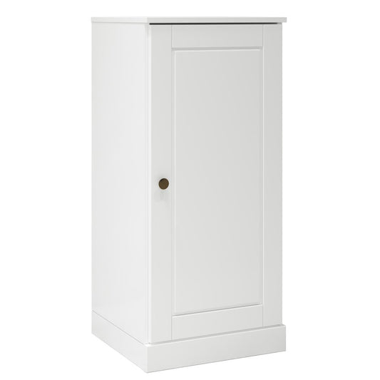 17" White Solid Wood Single Door Linen Cabinet