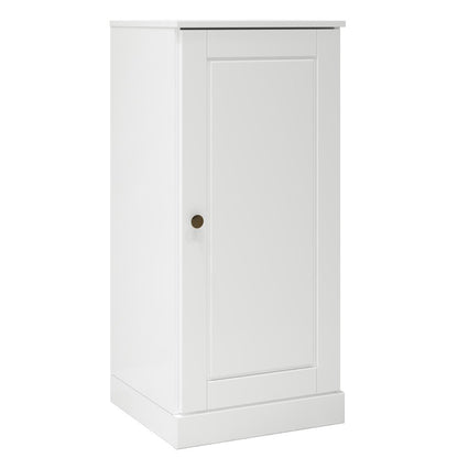 17" White Solid Wood Single Door Linen Cabinet HomeRoots